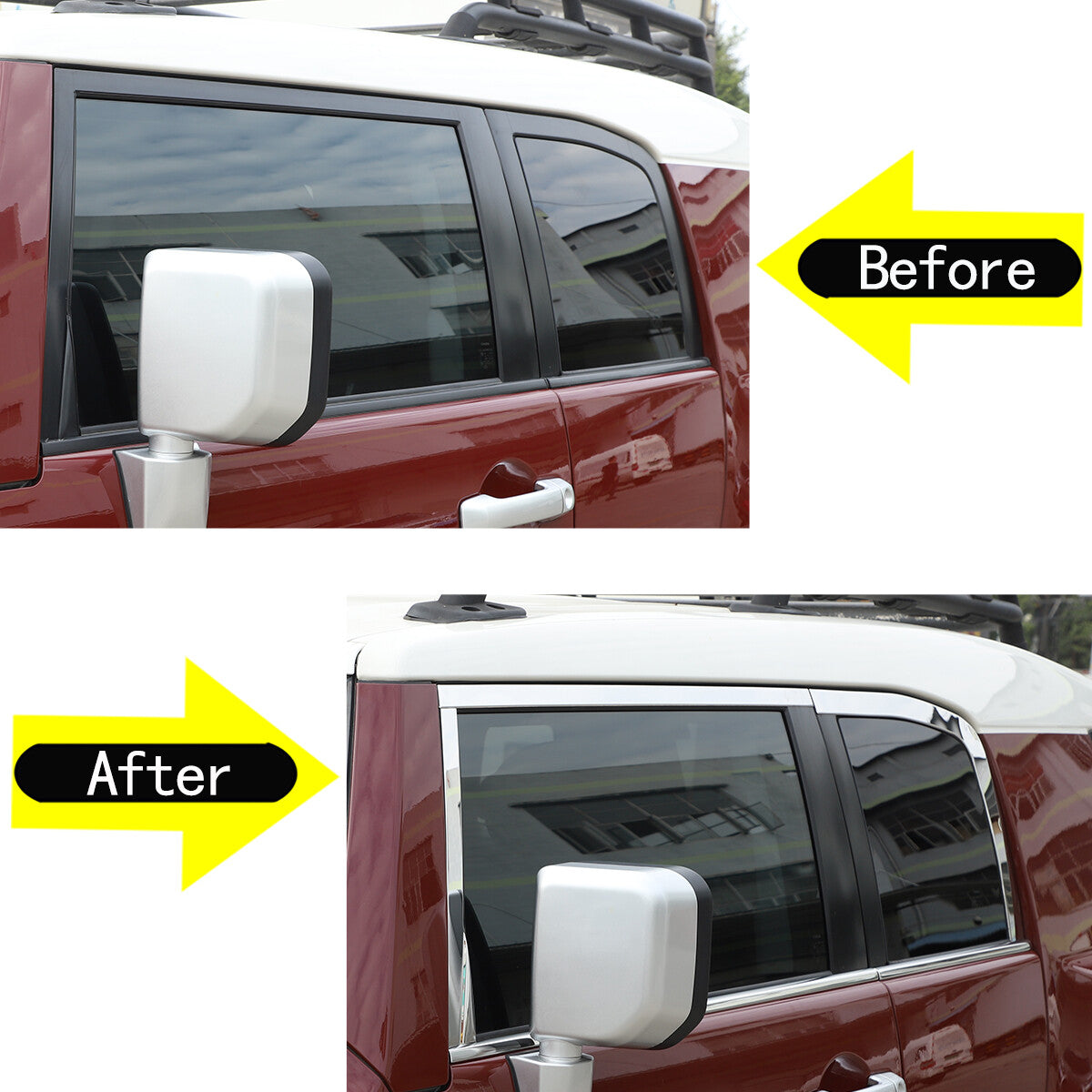 For Toyota FJ Cruiser 07-21 Silver Steel Lower Window Strip Sill Molding Trim US 9
