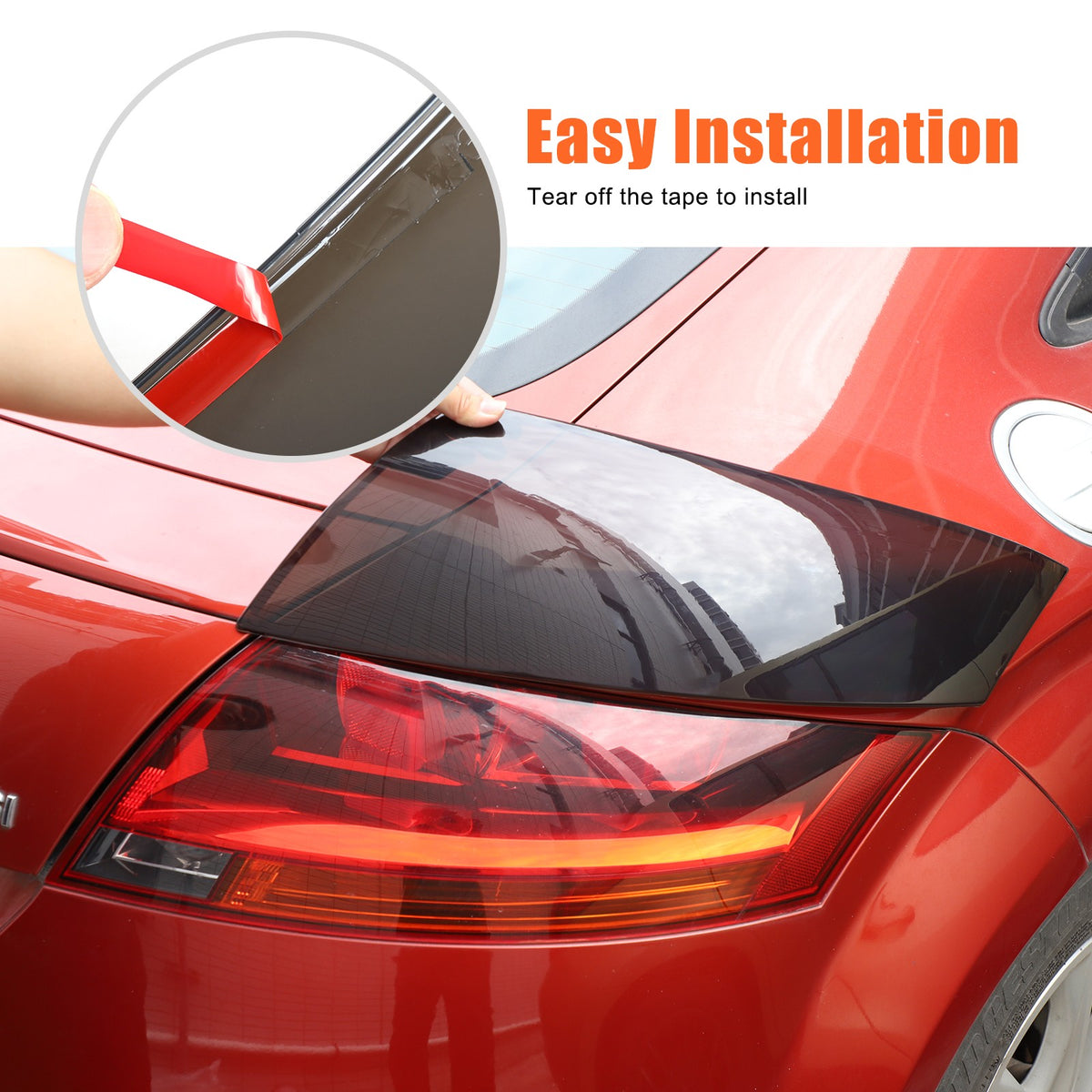 ABS Transparent Gray Rear Tail Light Smoked Cover Trim For Audi TT 2008-14 6