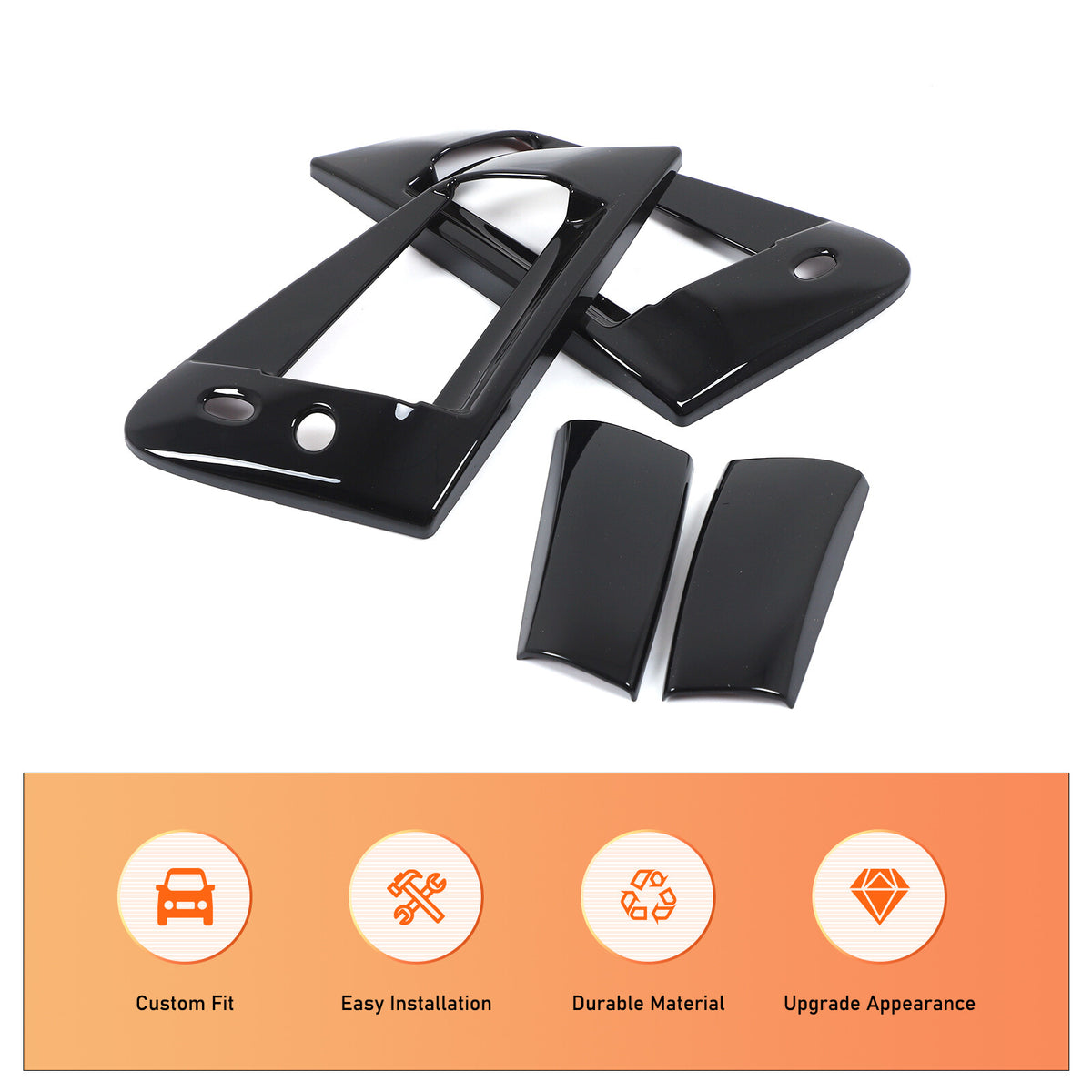 Glossy Black Exterior Door Handle Side Mirror Trim Set For Nissan 370Z Z34 09-20 8