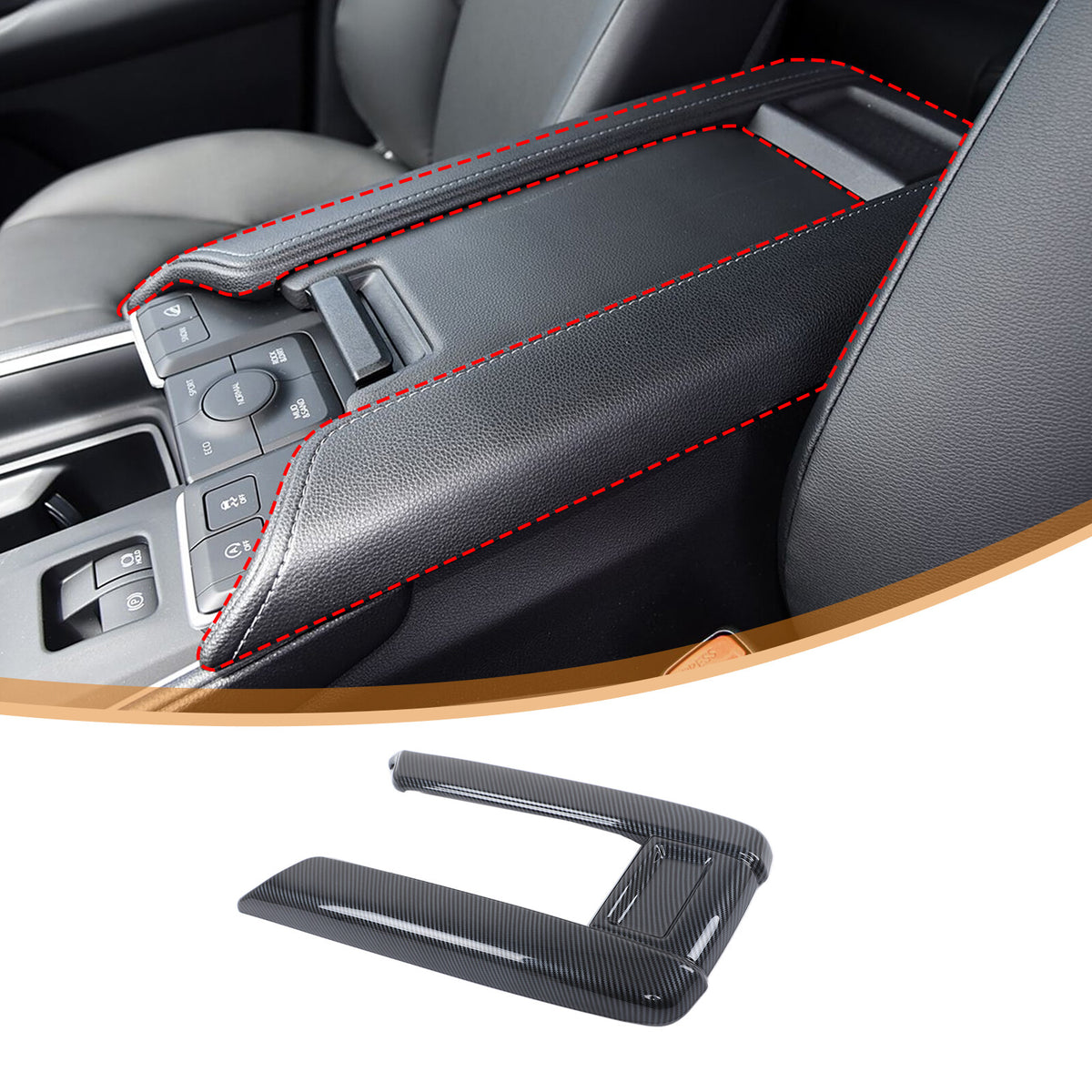 3pcs Carbon Fiber Center Console Trim Sets For Toyota Grand Highlander 2024+ 2
