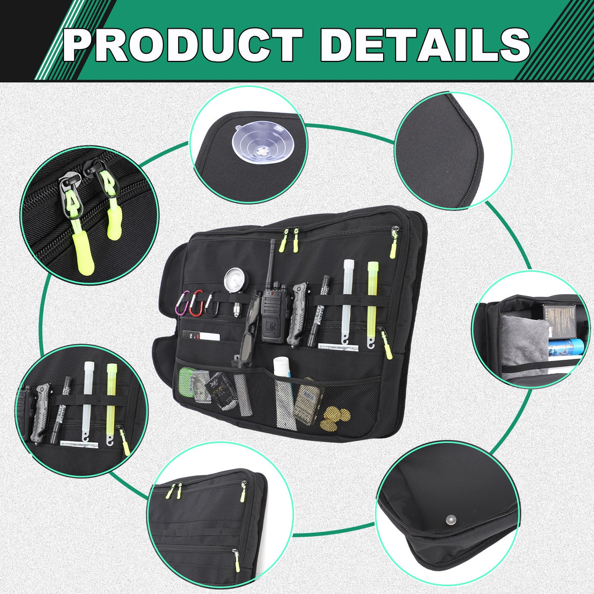 Trunk Side Left Side Window Storage Bag For Toyota Prado 1996-2002 3