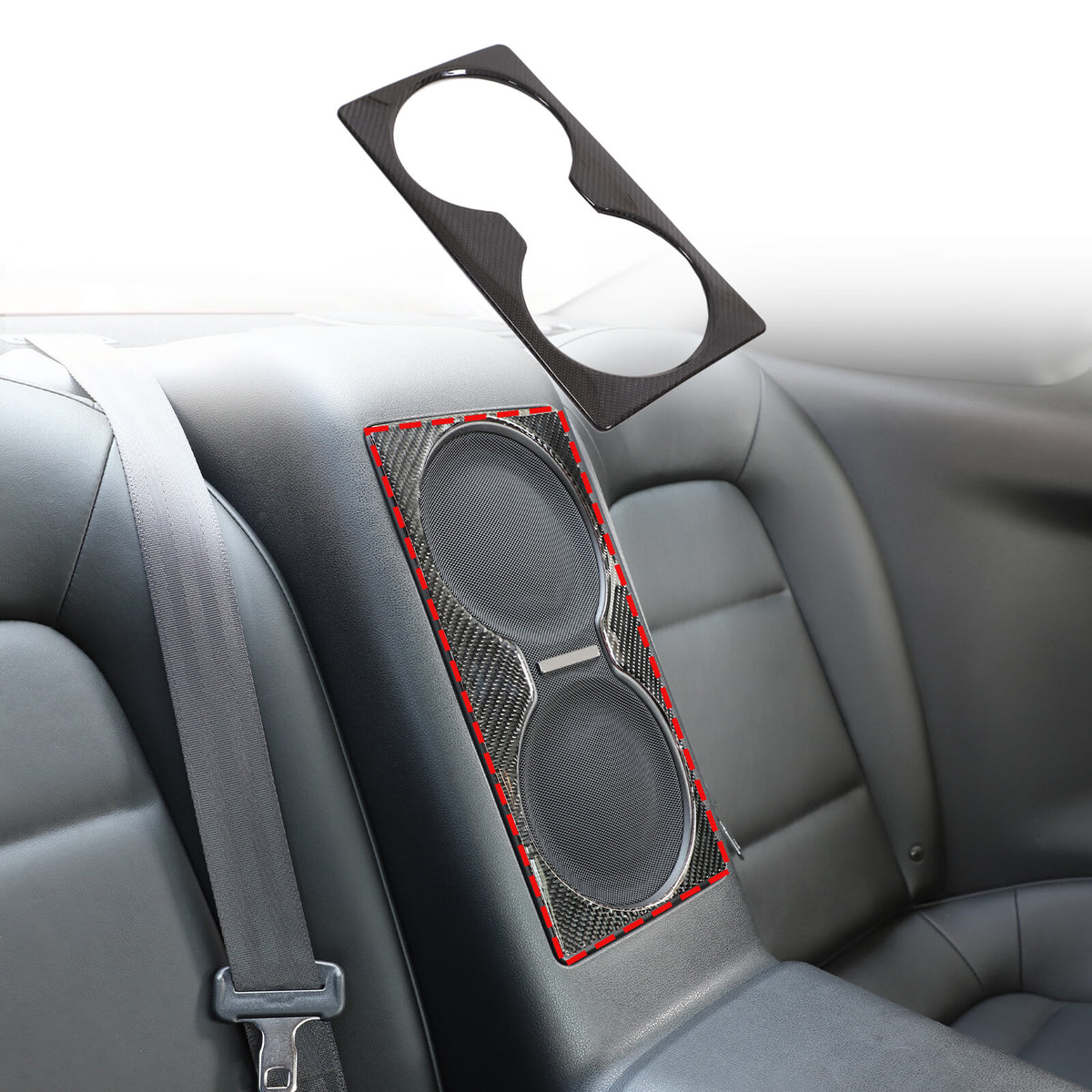 Real Carbon Fiber Rear Seat Audio Speaker Panel Trim For Nissan GTR R35 2008-16 6