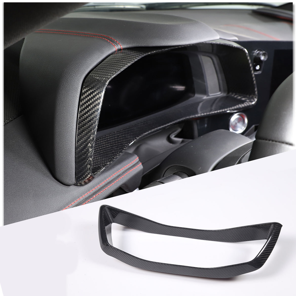 Carbon Fiber For Corvette C8 Z51 2020-23 Dashboard Instrument Upper Panel Cover 17