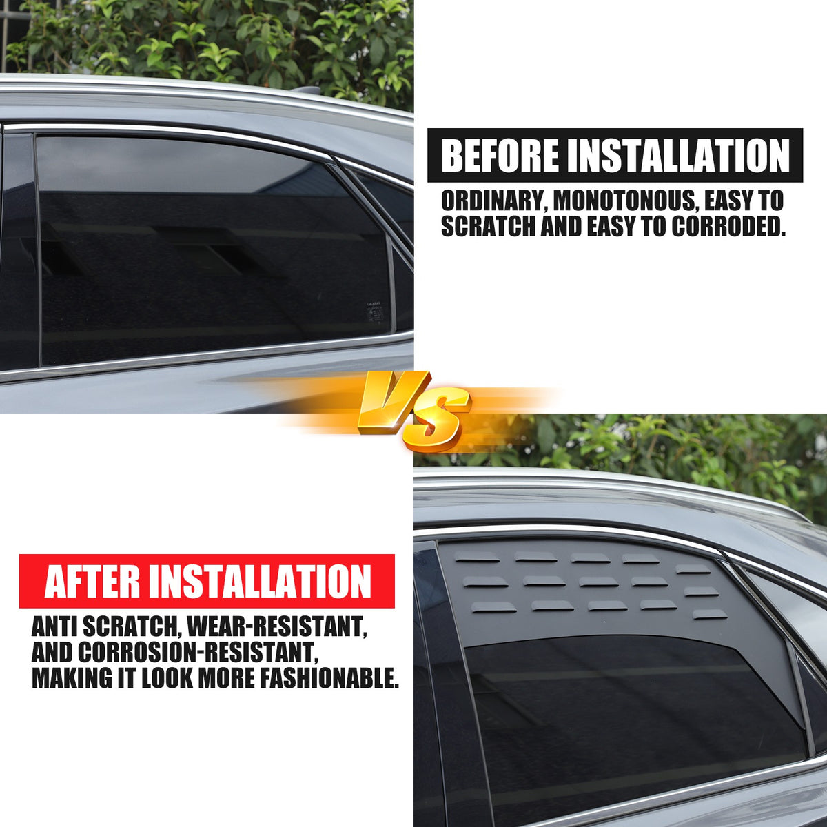 Aluminum Rear Door Window Louver Air Vent Panel Trim Cover For Lexus NX 2015+ 23