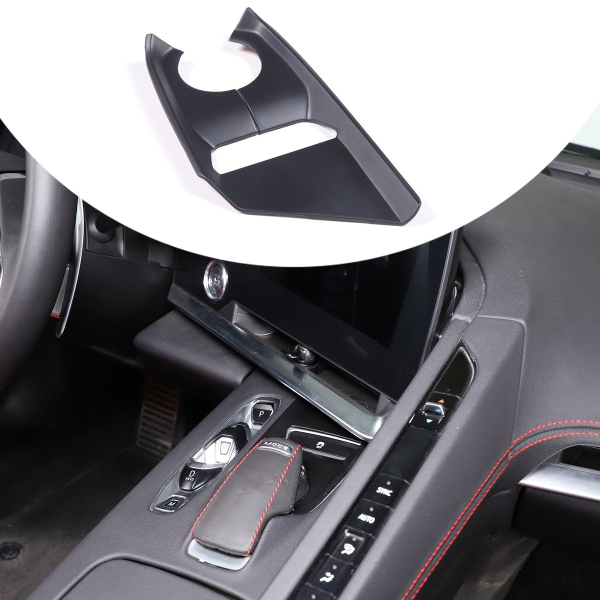 Matte black Center Console Gear Shift Panel Cover Trim Set For Corvette C8 20-25 22