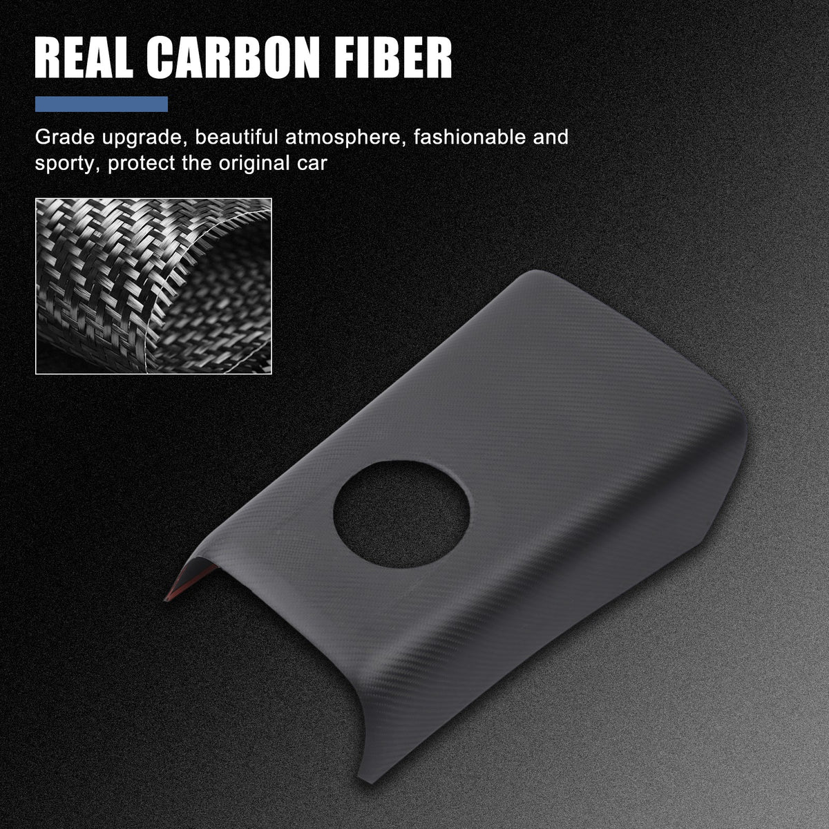 Matte Real Carbon Fiber Rear Cup Holder Panel Trim For Nissan GTR R35 2008-2016 3