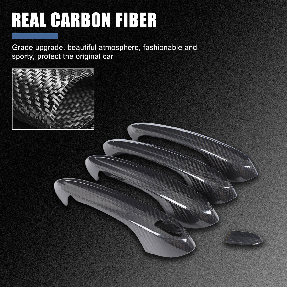 Real Carbon Fiber Exterior Door Handle Protector Trim for BMW 3 Series G20 20-25 3