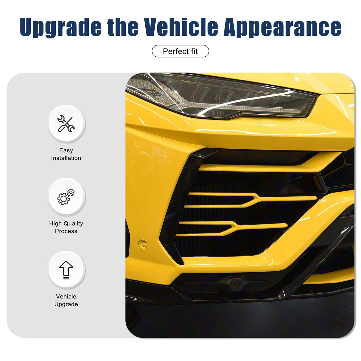 Red Real Carbon Fiber Front Grille Strip Trim For Lamborghini Urus 2018-2021 14