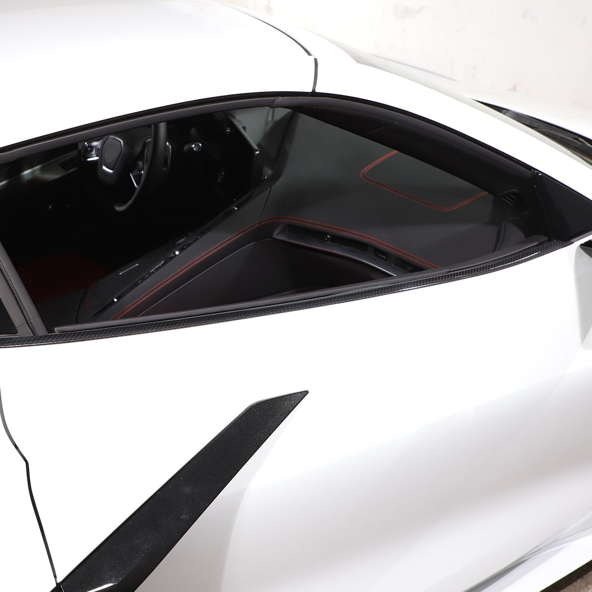 Real Carbon Window Sill Strip Cover Trim For Corvette C8 Coupe Z51 Z06 Z07 20+ 10