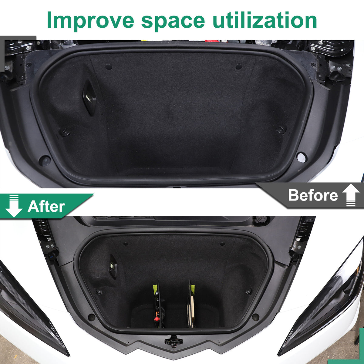 Center Console Seat Frunk Rear Trunk Storage Bag Tray For Corvette C8 20-26 62
