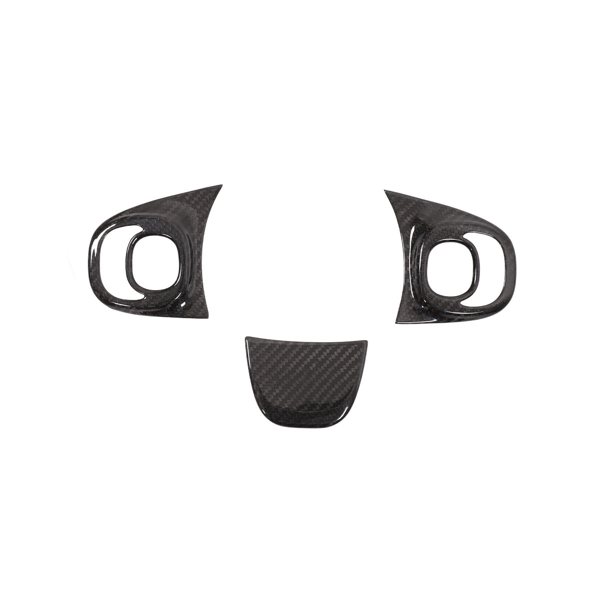 Real Carbon Fiber Steering Wheel Button Trim For Fiat 500 Abarth 595 695 2021-23 4