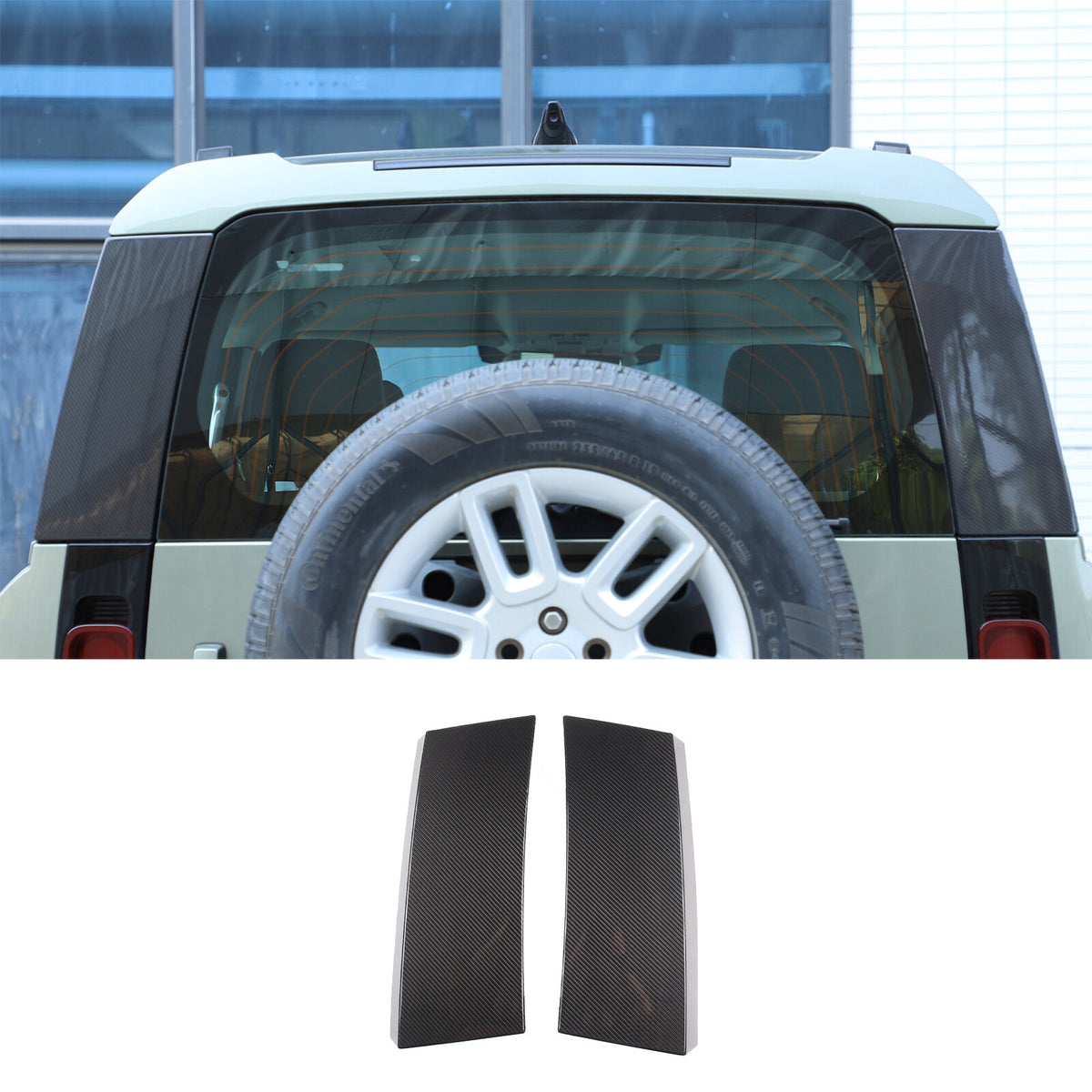 Real Carbon Fiber Rear Tailgate Window Pillar Cover Trim For LR Defender 20-24 17