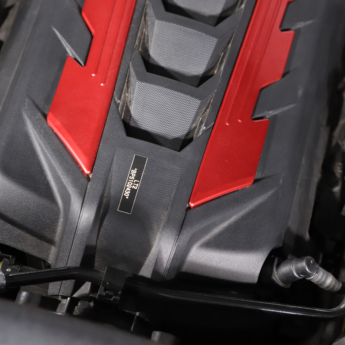 Red Aluminum Engine Cover Bay Panel Trim Cover Kit For Corvette C8 2020-25 US 19