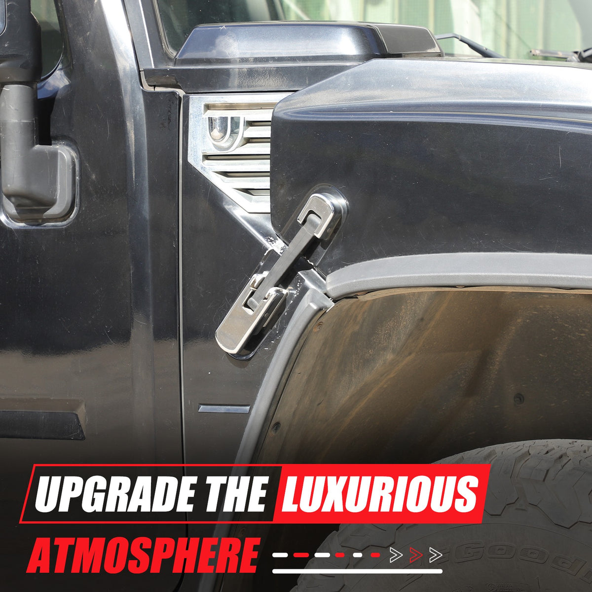 Replacement Aluminum Chrome Silver Hood Handle Cover Trim For Hummer H2 2003-09 22