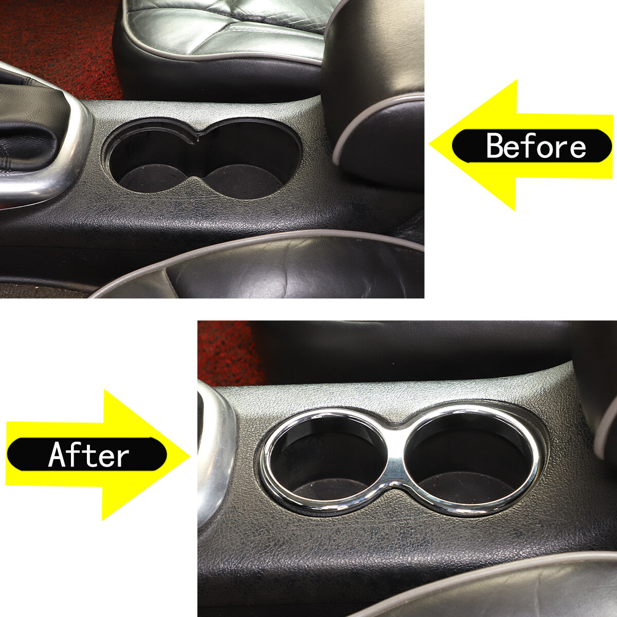 Silver Alloy Water Cup Holder Cover Trim Frame For Hummer H3 2005-09 11