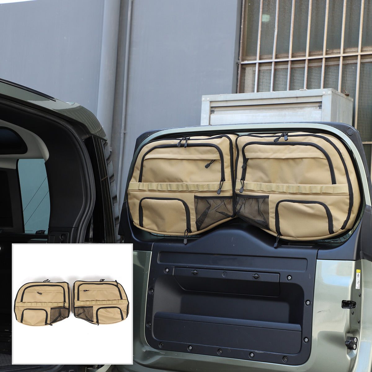 Tailgate Rear Door Cargo Trunk Storage Bag Organizer For LR Defender 2020-24 2