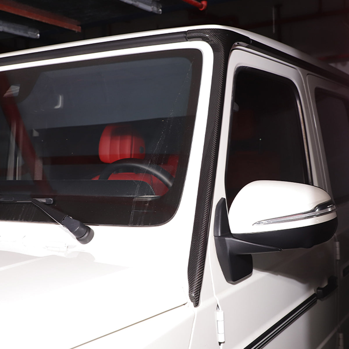 Real Carbon Fiber Window Triangle A-Pillar Cover For Benz W463 G550 G63 19-23 24