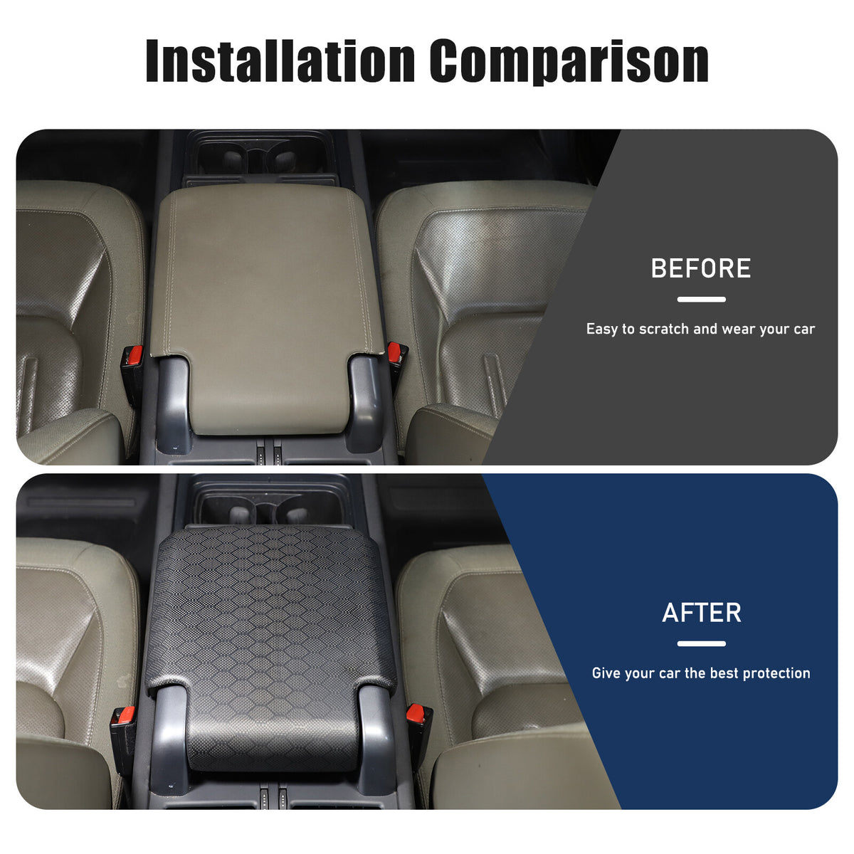 Matte Honeycomb Carbon Fiber Storage Armrest Cover For Land Rover Defender 2020+ 18