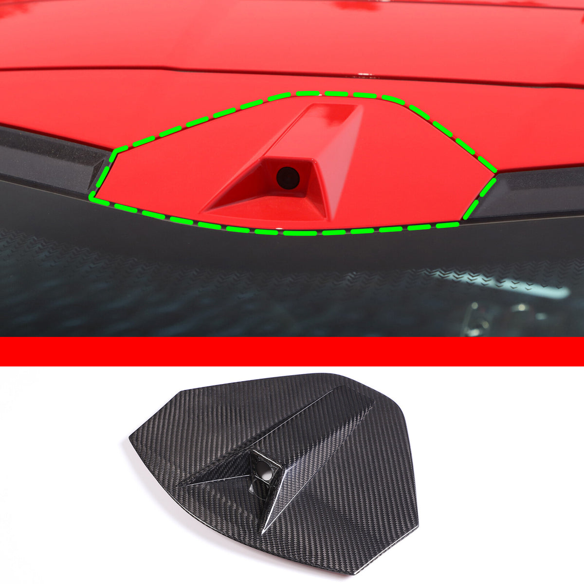 Real CARBON FIBER Rear Decklid Camera Cover For 20-26 Corvette C8 Coupe US 6