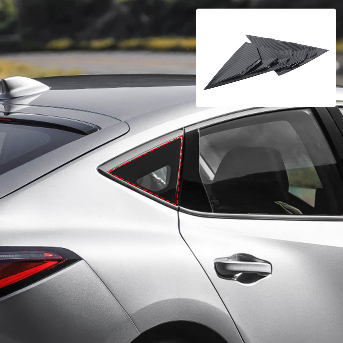 Carbon Fiber ABS Rear Quarter Window Louvers Trim For Acura Integra 2023-2024 18