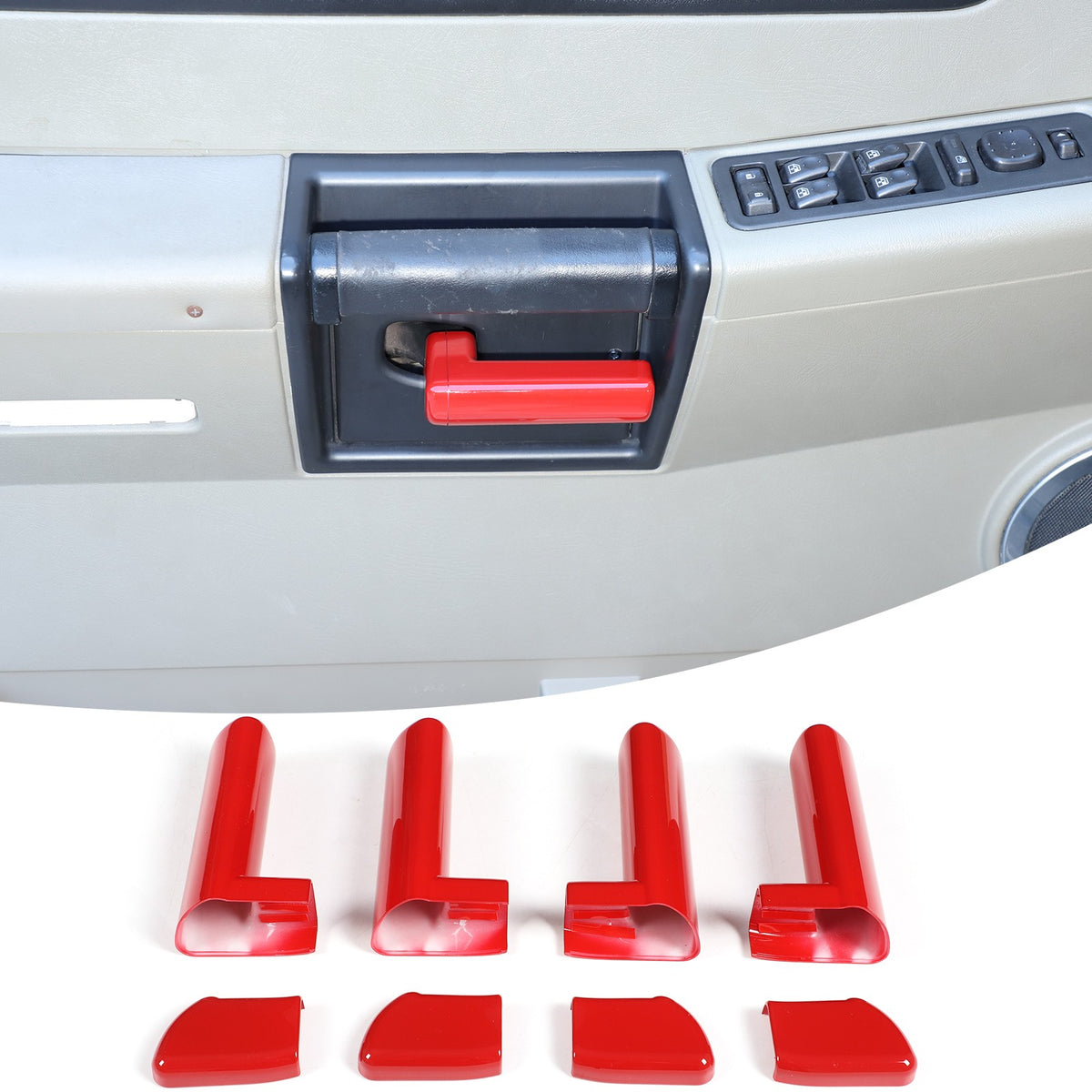 Sport Red ABS Inner Interior Door Handle Cover Trim For Hummer H2 2003-2007 US 1