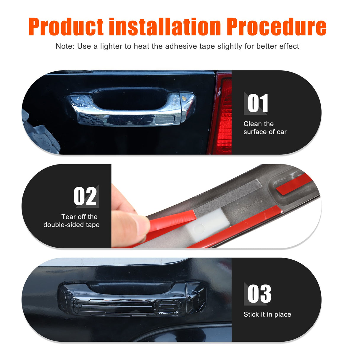 ABS Door + Tailgate Handle Cover Trim Bezel For Hummer H3 2005-2009 US 4