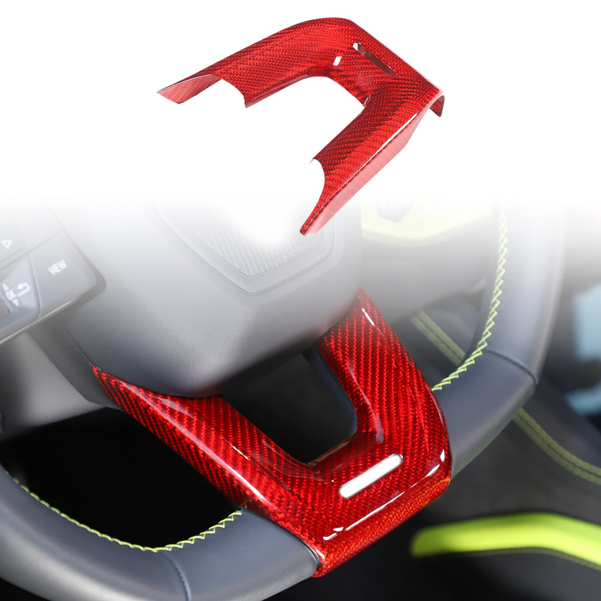 Red Real Carbon Fiber Steering Wheel Trim For Lamborghini Urus/Urus SE 2018-2023 9