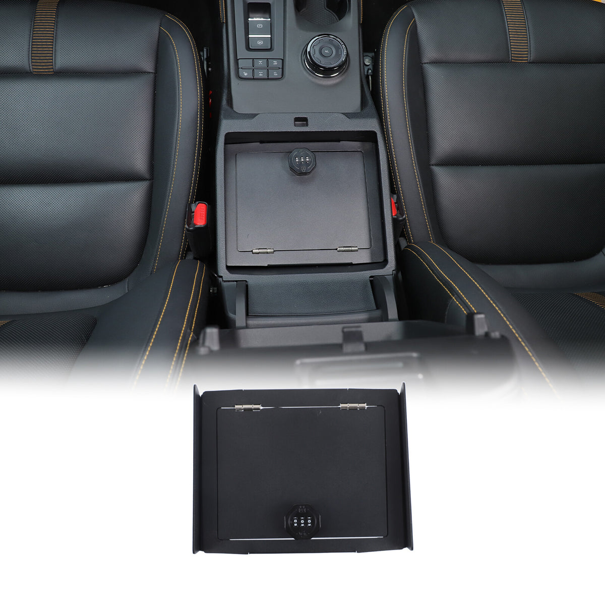 Center Console Safe GUN Armrest Storage Lock Box Tray For Ford Ranger T9 23+ US 13