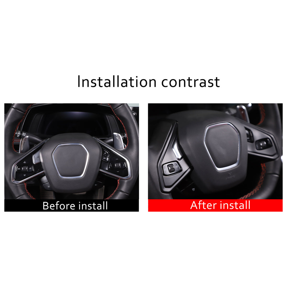 Matte Black ABS Full Interior Set Cover Trim Kit For Corvette C8 2020-25 - Styles 16-20 32