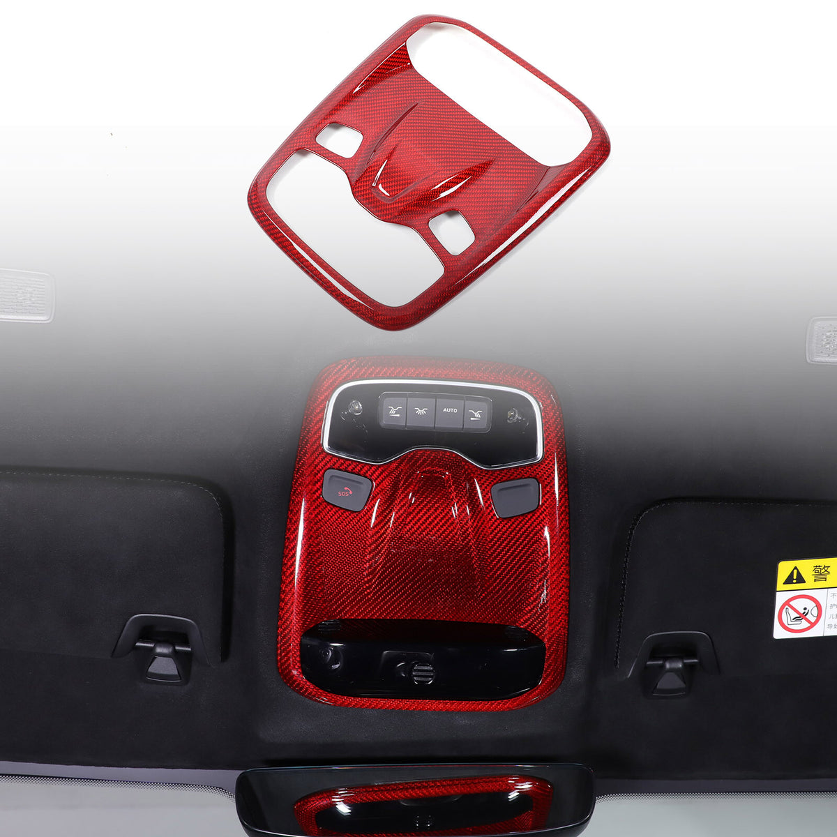 Red Real Carbon Fiber Interior Exterior Conosle Trim Cover For Lotus EMIRA 21-25 111