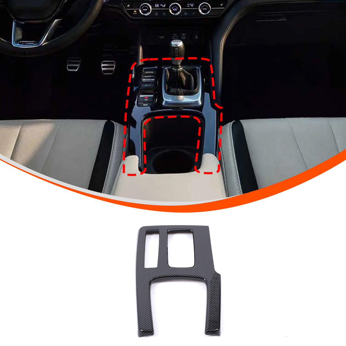 ABS Carbon Fiber Center Console Gear Shift Frame For Acura Integra 2023-2024 2