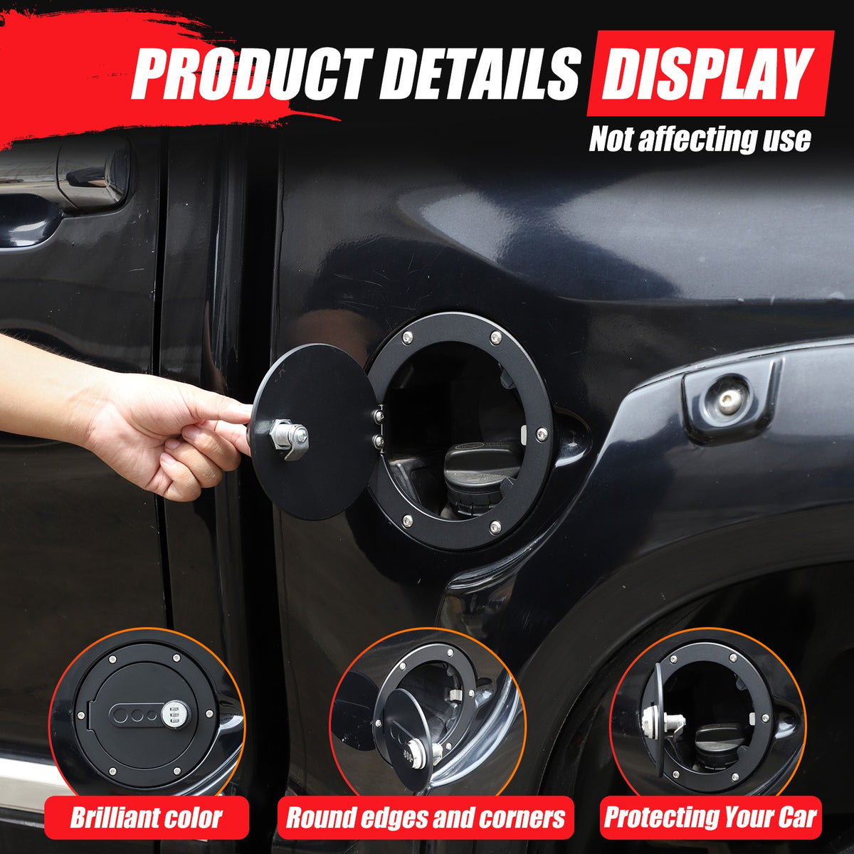 Fuel Cap Anti-Theft Lock Cover with Combination Lock For Toyota Tundra 2007-2021 7