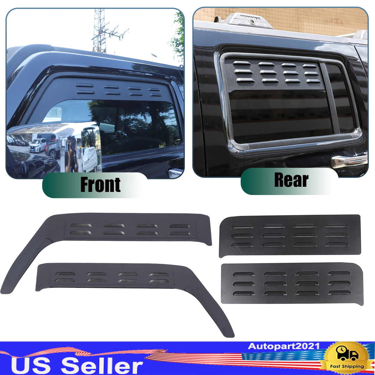 Front & Rear Window Glass Louver Air Vent Panel Trim For Hummer H3 2005-09 US 26
