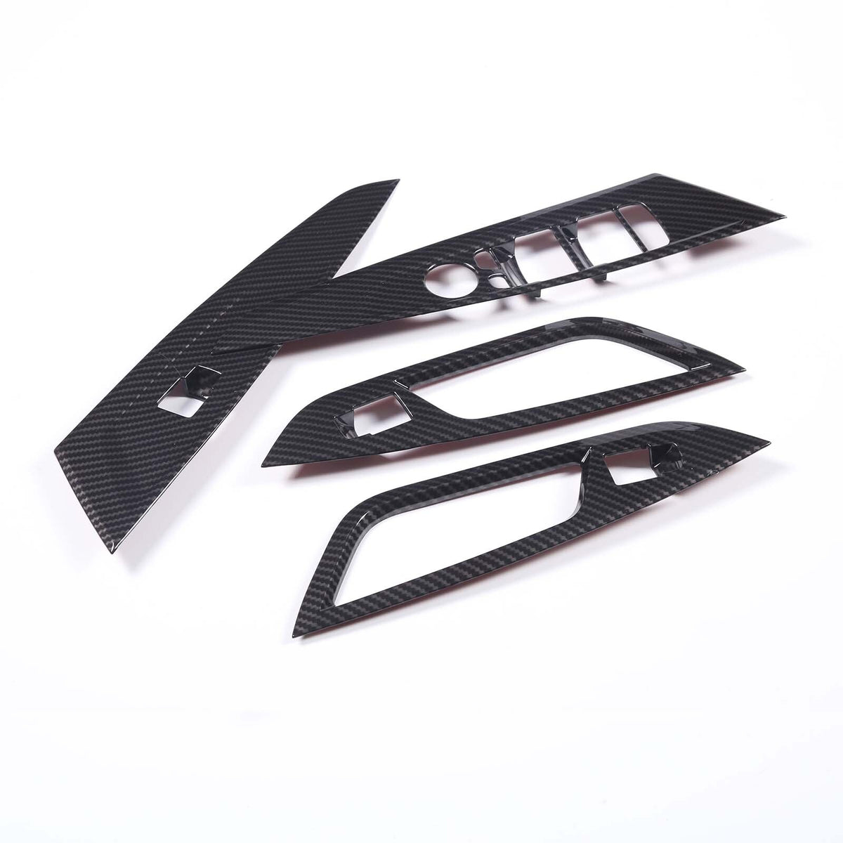 Window Lift Switch Trim Frame For BMW 4 Series 2021-2022 Carbon Fiber Style 17