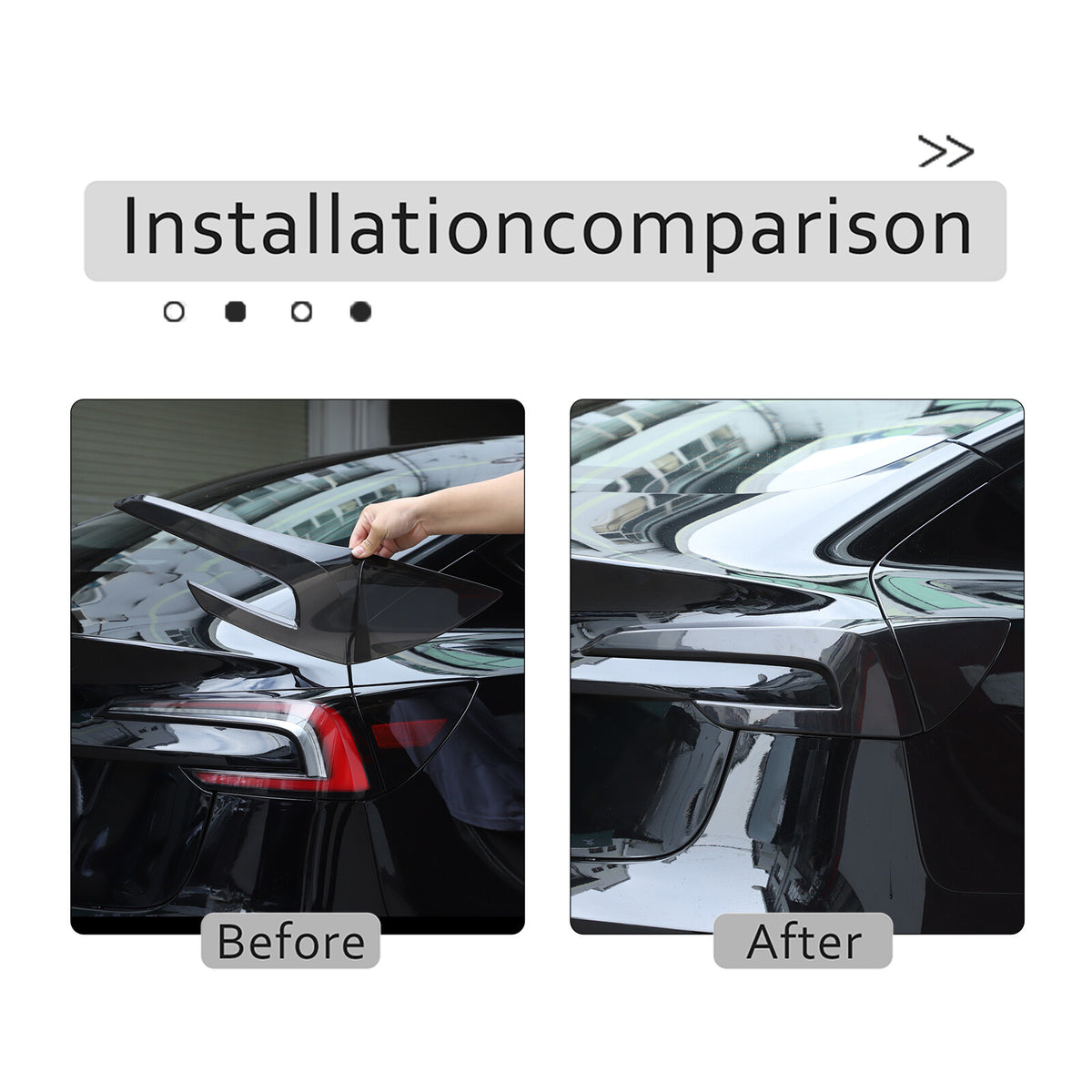 Smoked Black Rear Tail Light Guard Cover Trim Bezel For Tesla Model 3 2023-24 12
