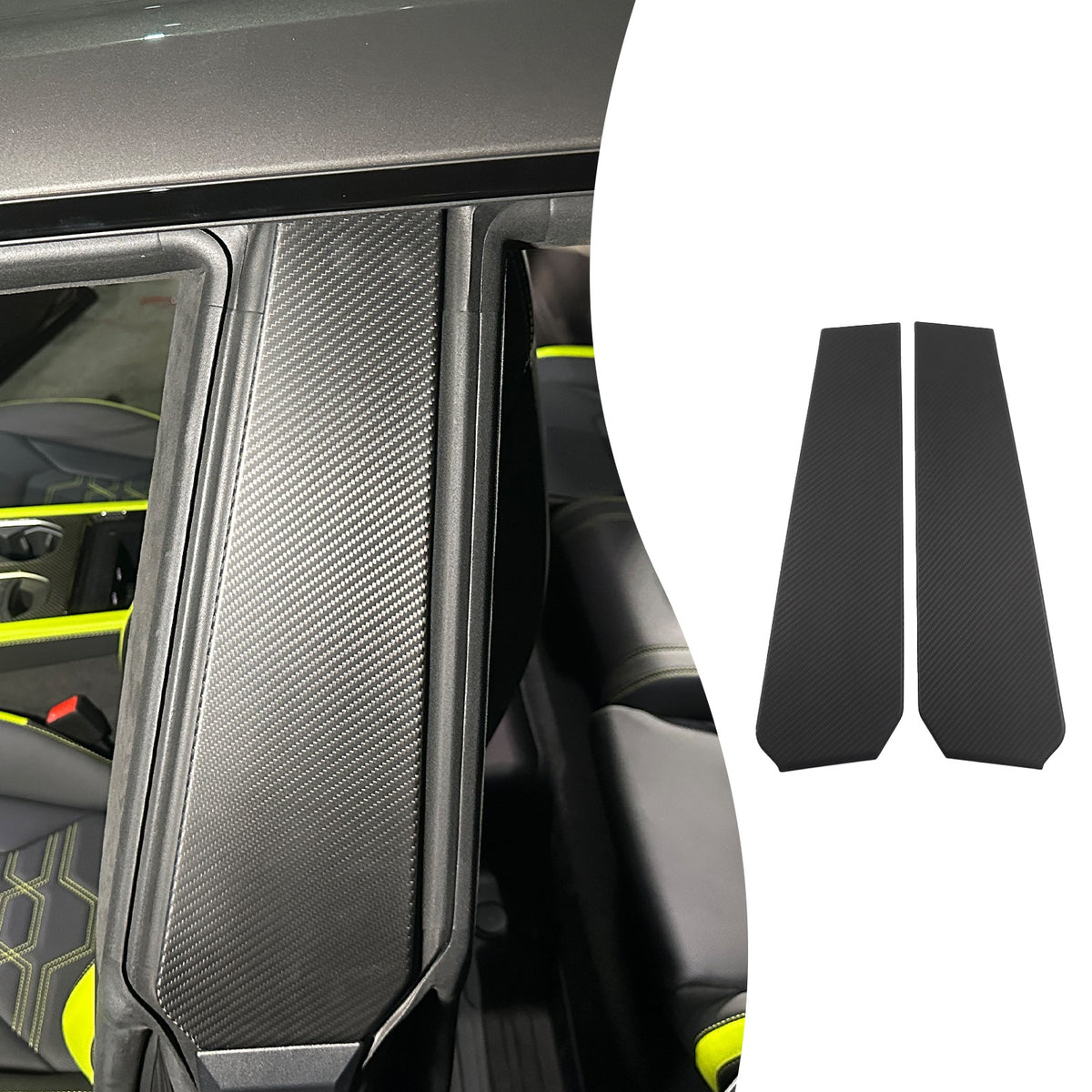Matte Real Dry Carbon Fiber Windshield B-pillar Trim For Lamborghini URUS 18-23 22