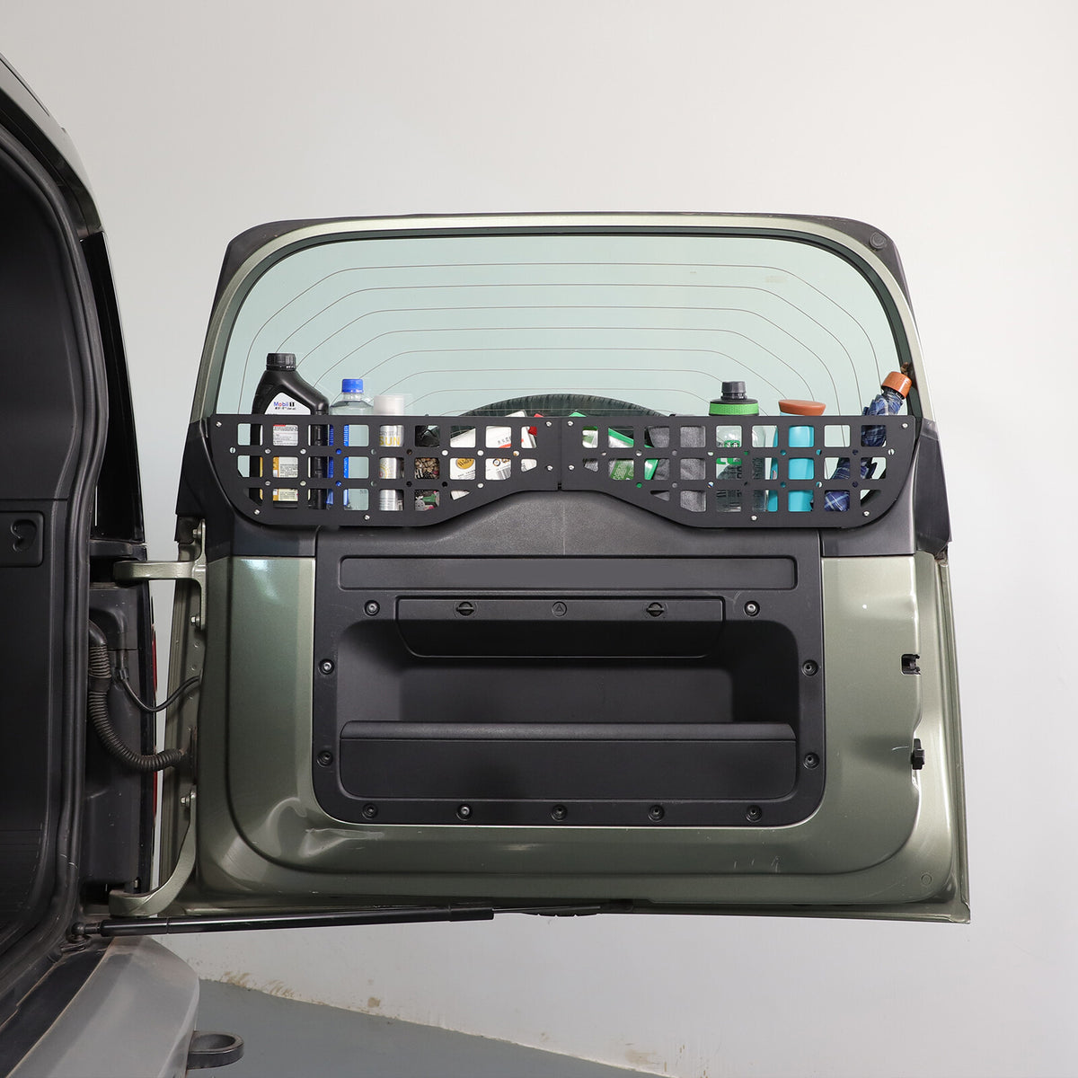 Alloy Tailgate Window Storage Fence Molle Panel Rack For LR Defender L663 2020+ 1