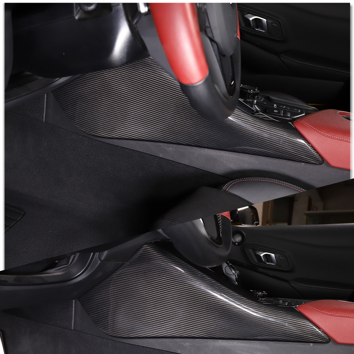 Real Carbon Fiber Center Console Left Side Panel Trim Cover FOR Supra 2019-2024 4