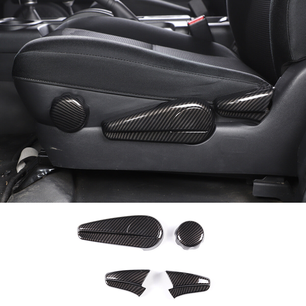 Carbon Fiber Style Seat Handle Panel Frame Trim For Toyota FJ Cruiser 07-20 8