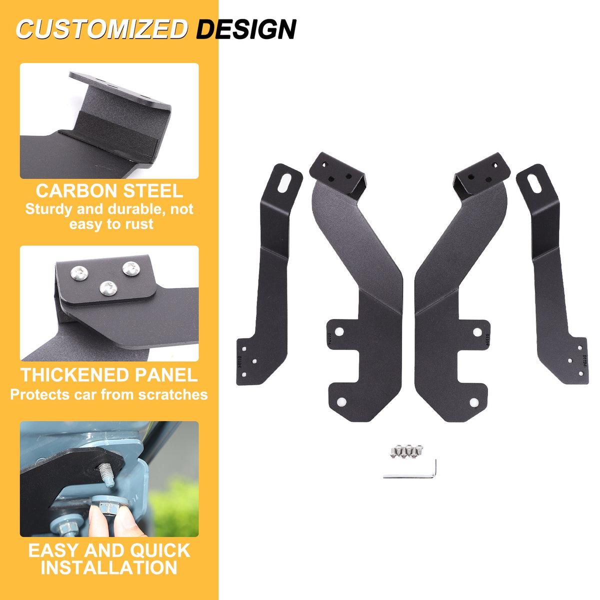 Carbon Steel Hood Light Mount Bracket Holder For Ford Maverick 2022+ US 6