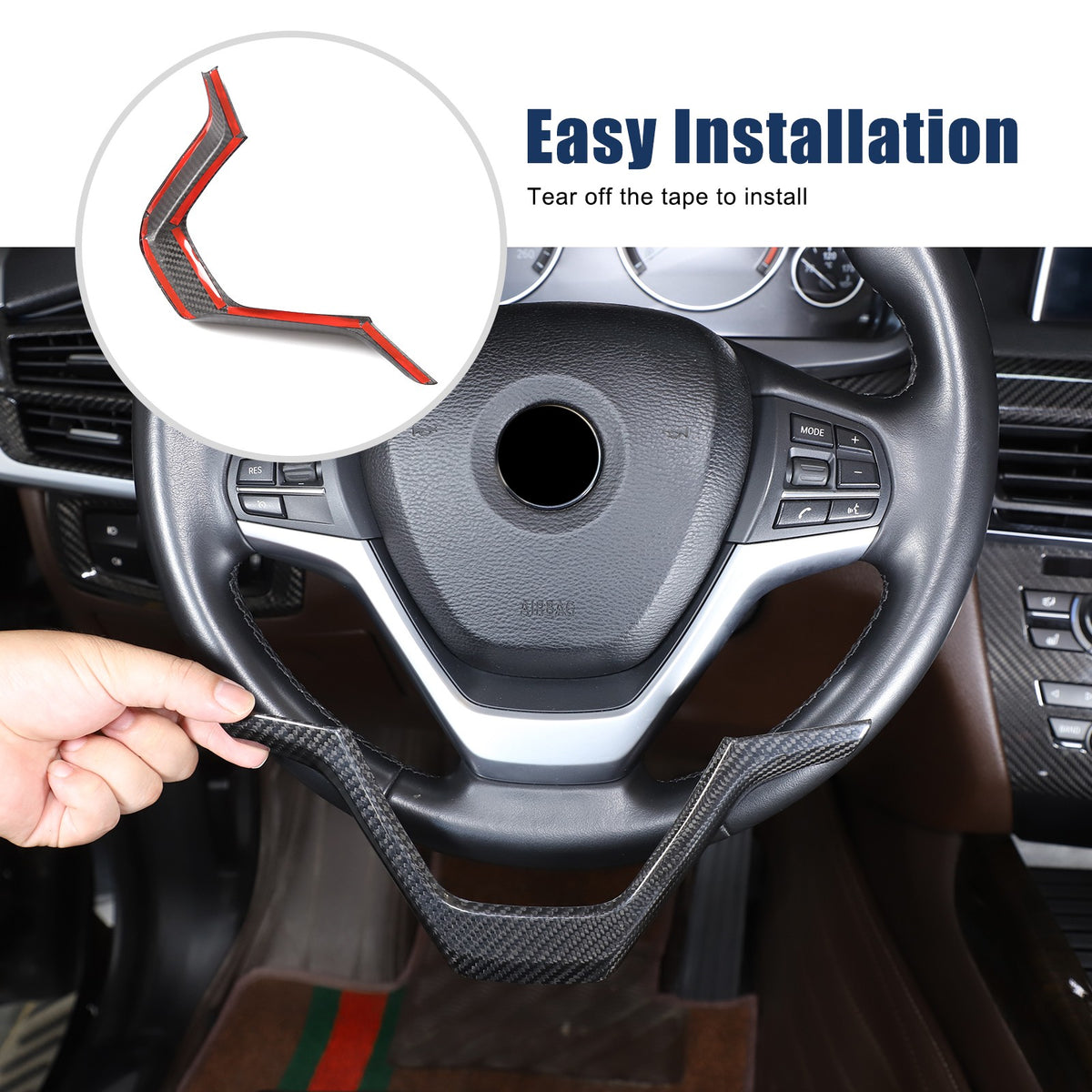 Real Dry Carbon Fiber Center Volume CD Switch Panel Trim For BMW X5 X6 F15 14-18 23
