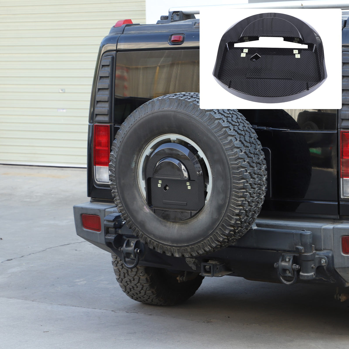 Carbon Spare Tire License Plate Base Cover For Hummer H2 2003-09 OE:25782333 US 3