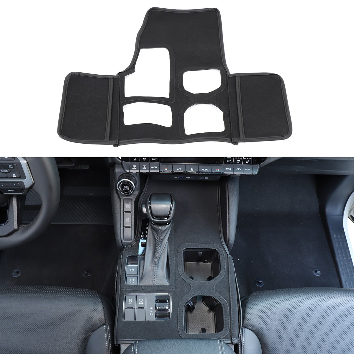 Suede Cloth Center Console Gear Shift Trim Cover For Toyota LC250 Prado 2024+ US 2