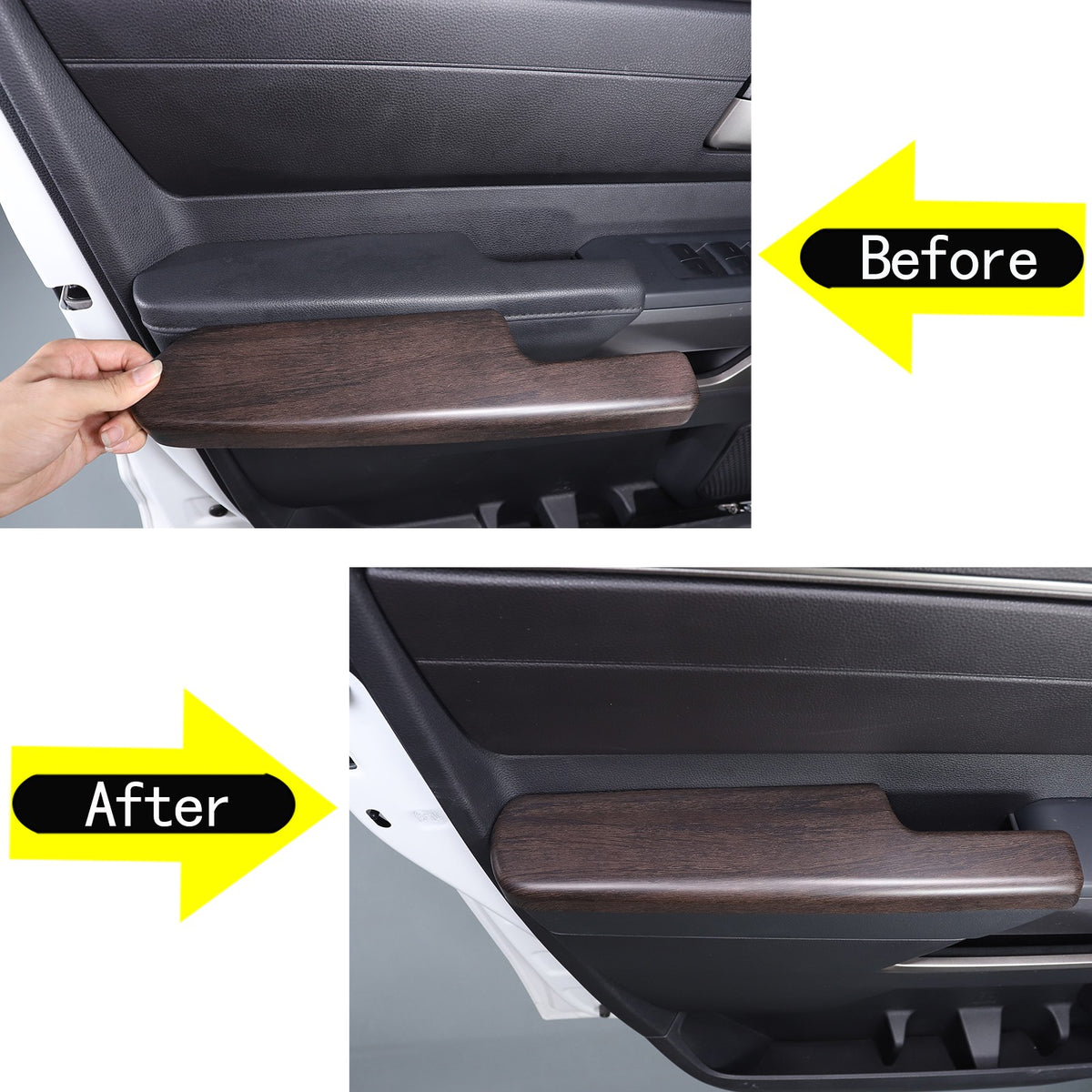 Oak Grain Door Elbow Armrest Trim Cover For Toyota Tundra Sequoia 2022-24 US 4