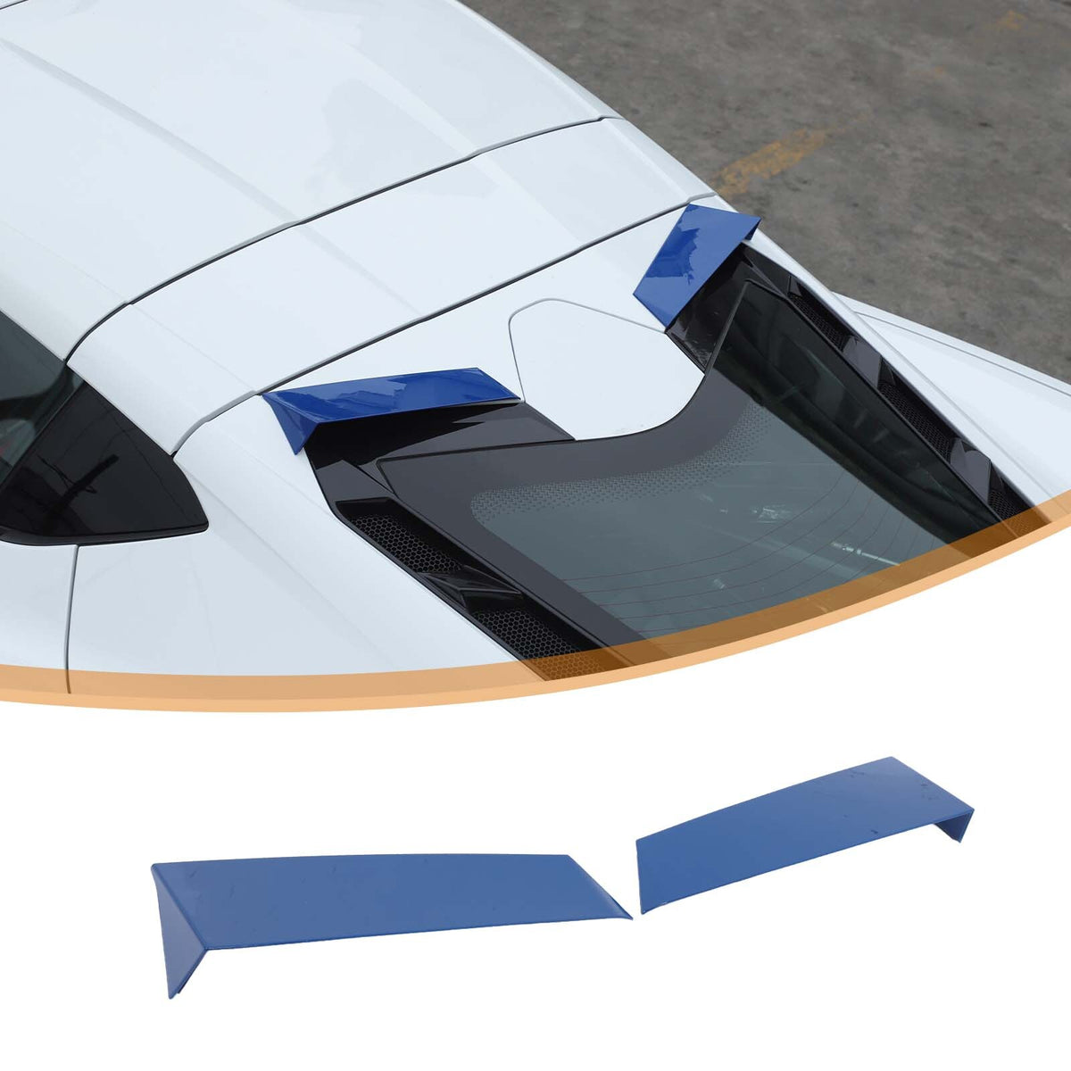 Blue Rear Windshield Spoiler Anti-wind Buffeting Deflector for Corvette C8 Coupe 16