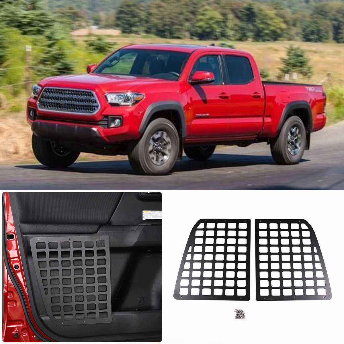 Rear Inner Door Interior Storage Panel Shelf Rack For Toyota Tacoma 2016-2023 8