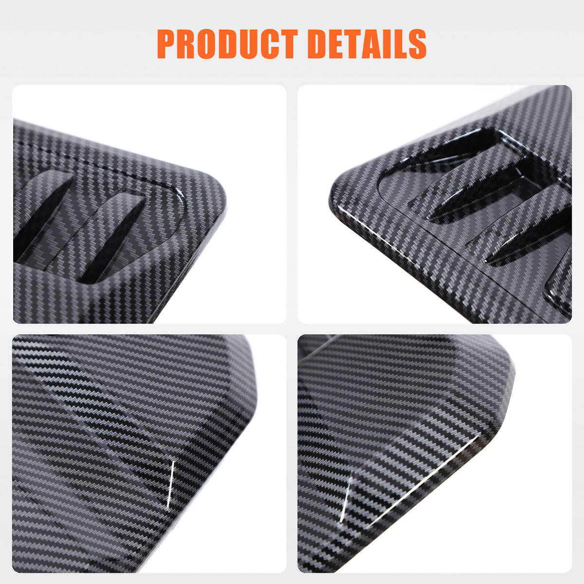 ABS Carbon Fiber Hood Engine Air Vent Cover Trim For Ford Ranger T9 2023-2024 8