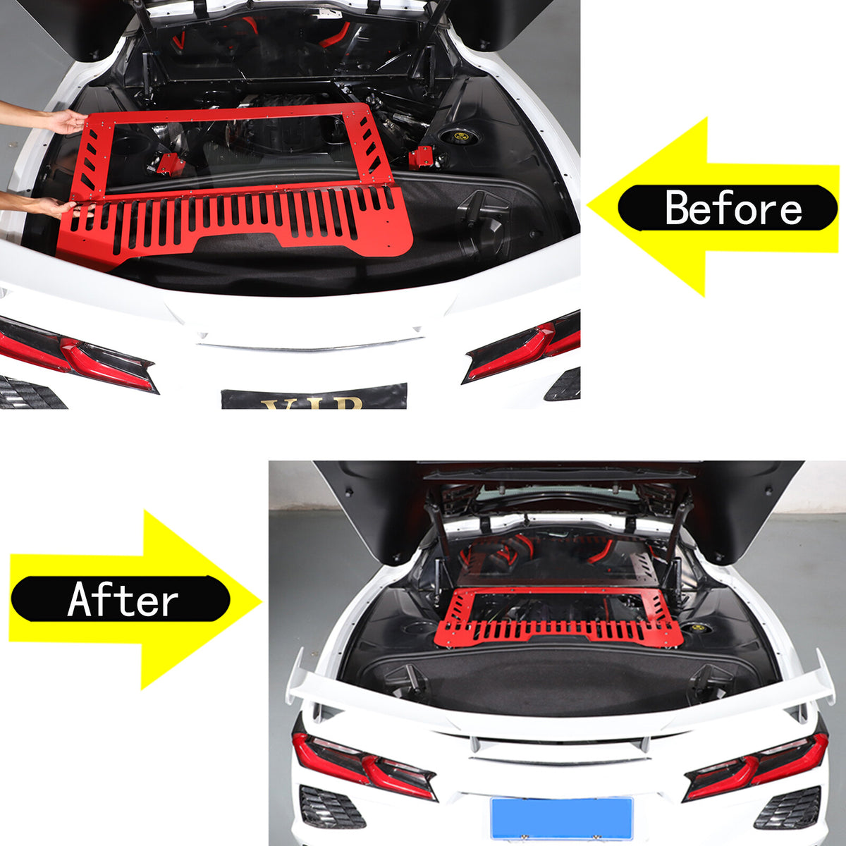 Red Alloy Engine Bay Panel Cover Trim Fit For Corvette C8 2020-26 8