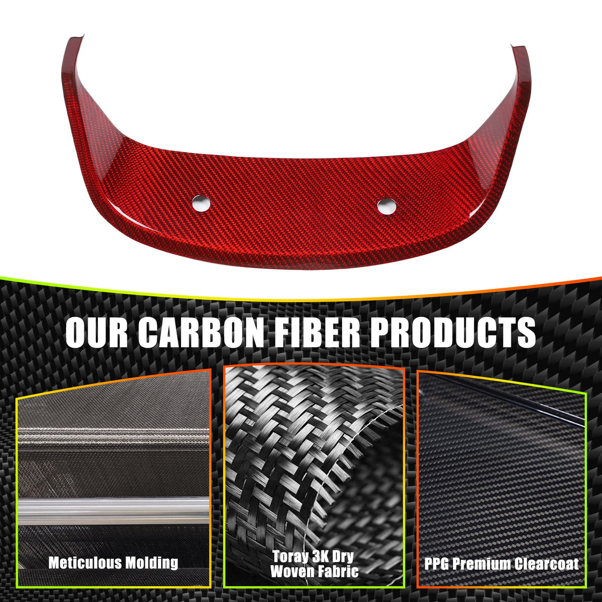 Red Real Carbon Fiber Dashboard Panel Frame For Toyota Supra A90 2019-22 5