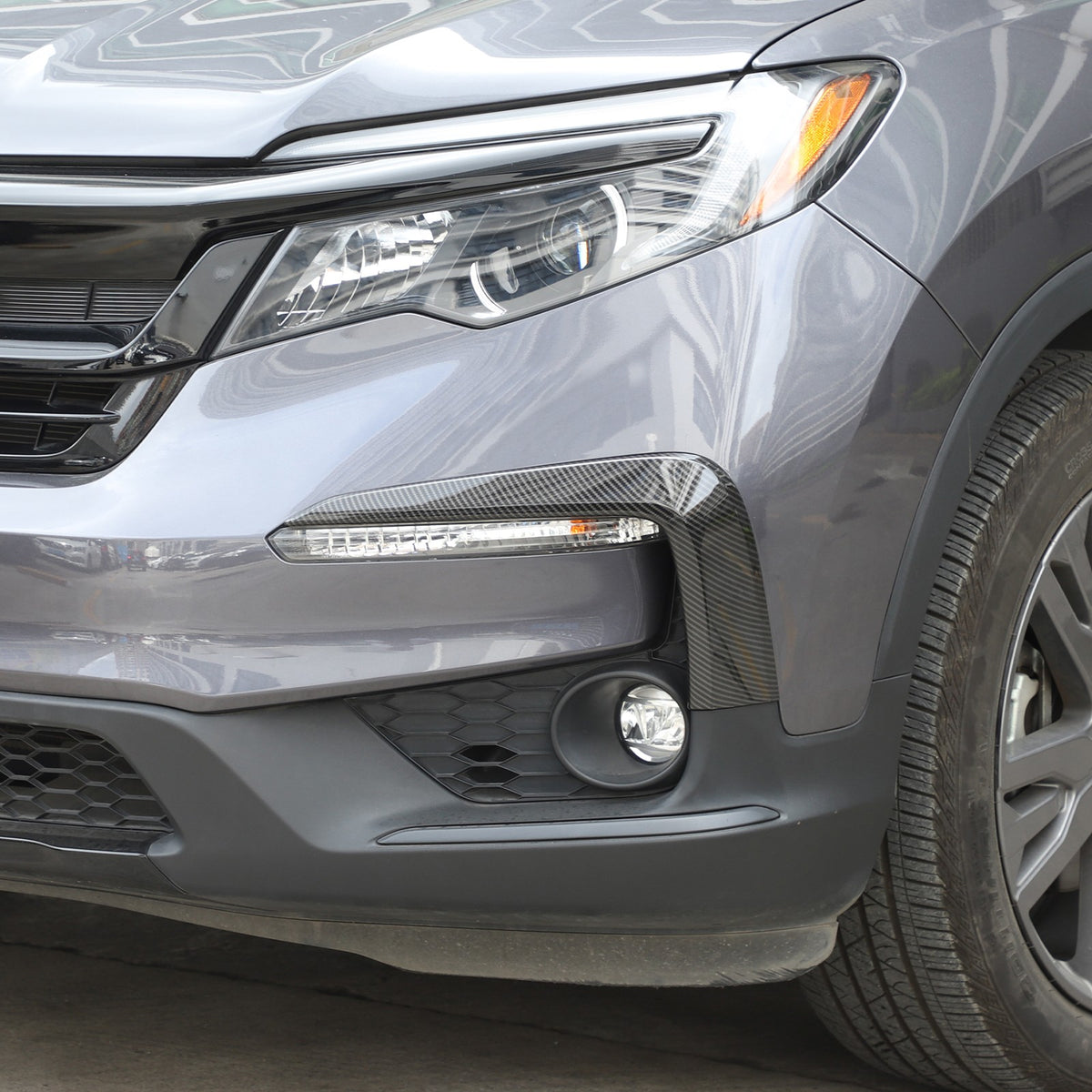 Carbon Fiber ABS Front Bumper Side Air Intake Trim For Honda Pilot 2015-2022 19